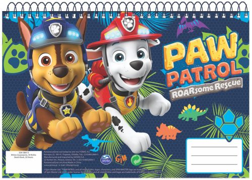 Paw Patrol Dino Rescue A/4 Spiral-Skizzenbuch 30 Blatt