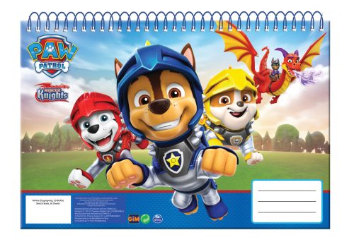 Paw Patrol Knights A/4 Spiral-Skizzenbuch, 30 Blätter