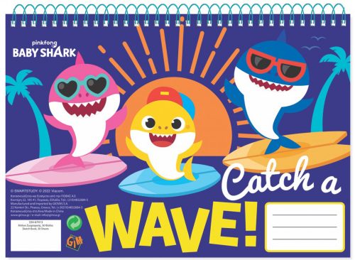 Baby Shark Wave A/4 Spiral-Skizzenbuch 30 Blatt