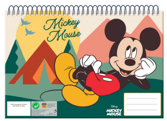 Disney Mickey  Nature A/4 Spiral-Skizzenbuch, 30 Blätter