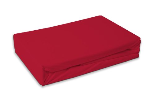 Farbe Red Rotes Frottier-Spannbetttuch 90x200 cm