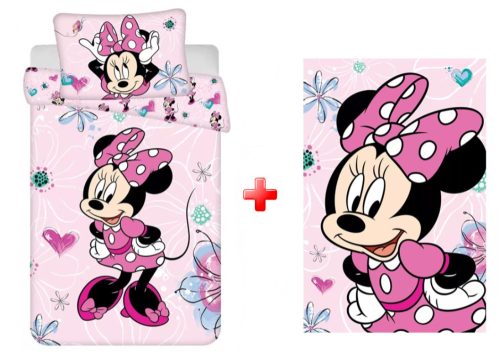 Disney Minnie Flowers Kinderbettwäsche- und Polardecken-Set