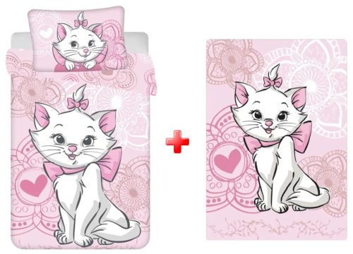 Disney Marie Aristocat Kinderbettwäsche und Fleece-Decken-Set