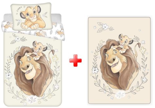 Disney Der König der Löwen Simba  Kinderbettwäsche und Polar-Decke Set