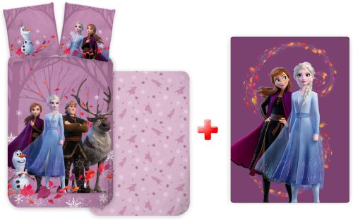 Disney Eiskönigin Purple  Kinderbettwäsche- und Polardecken-Set