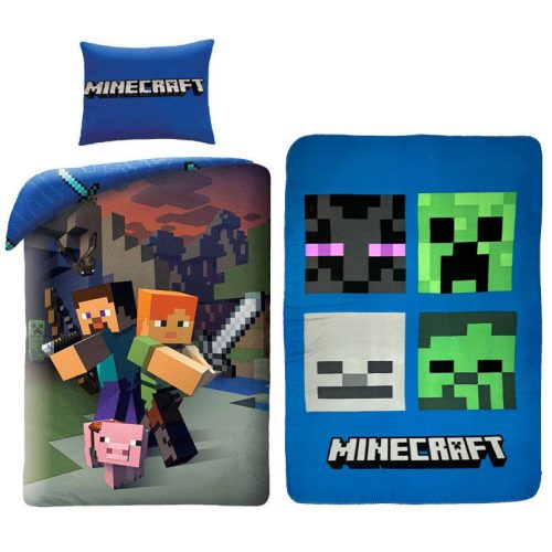 Minecraft Steve und Alex Bettwäsche- und Polardecken-Set