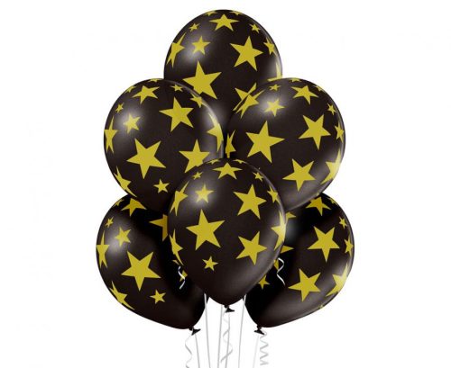 Farbe Black Star, Stern Ballon, Luftballon Set 6 Stk 30 cm (12 Zoll)