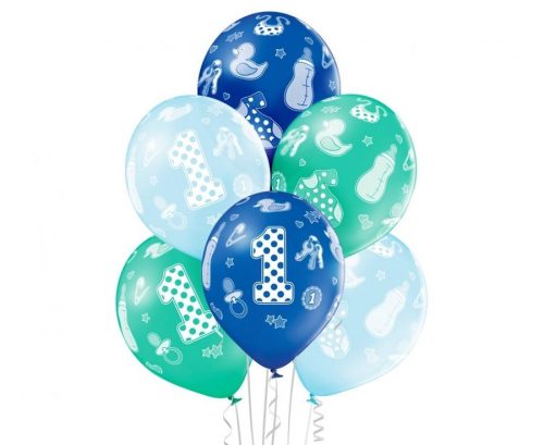 Geburtstag Boy Erster Geburtstagsballon, 6 Stk 12 Zoll (30cm)