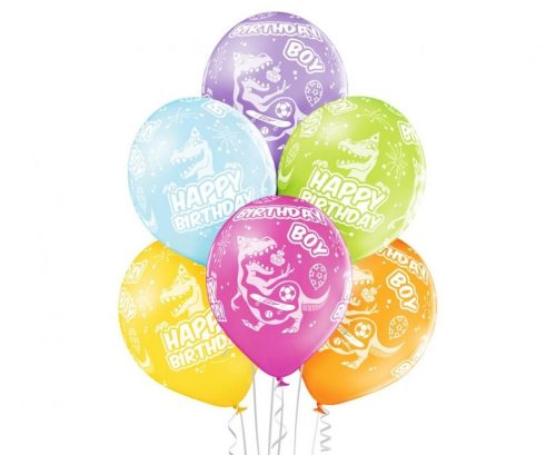 Geburtstag Birthday Boy Dinosaurier Ballon, 6er-Pack, 12 Zoll (30 cm)