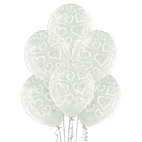 Liebe White Hearts Herzballon, 6 Stk 12 Zoll (30 cm)