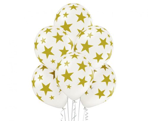 Farbe White Star, Sternballon, Luftballonset 6-tlg. 30 cm (12 inch)