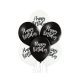 Geburtstag Black White Happy Birthday Ballon, 6 Stk 12 Zoll (30cm)