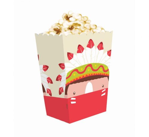 Indisch Party Papier-Popcorn-Schachtel 19 cm 4 Stk.