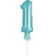 Nummer Light Blue Blau Nummer 1 Folienballon für Kuchen 13 cm