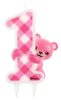 Nummer Pink Teddy Erster Geburtstag Glitzerkerze