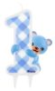 Nummer Blue Teddy Erster Geburtstagskuchenkerze