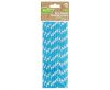 Farbe Blue Polka Dots Blaue Papierstrohhalme 24 Stk