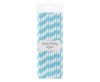 Farbe Light Blue Stripes Blaue Papierstrohhalme 24 Stk