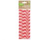 Farbe Red Stripes Rote Flexible Papierstrohhalm 12er Pack