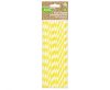 Farbe Yellow Stripes Gelbe Flexible Papierstrohhalme 12 Stk