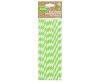 Farbe Green Stripes 12 Stk Grün Flexible Papierstrohhalme