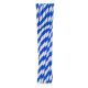 Farbe Blue Stripes Blauer flexibler Papierstrohhalm 12 Stk