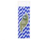 Farbe Blue Stripes Blauer flexibler Papierstrohhalm 12 Stk