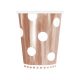 Farbe B&C Polka Dots Rose Gold Papierbecher 6 Stk 266 ml