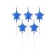 Star Metallic Blue Star, blaue Kuchenkerze, Kerzenset 5 Stk