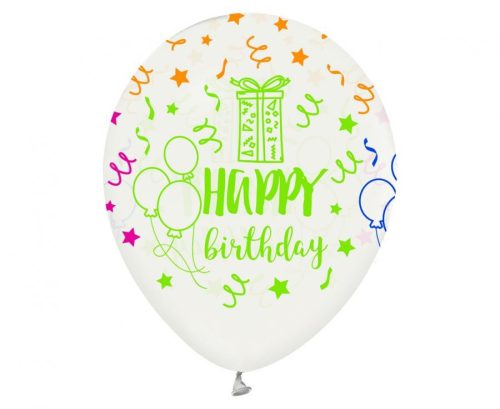 Geburtstag Happy Birthday Bunter Ballon, 5 Stk. 12 Zoll (30cm)