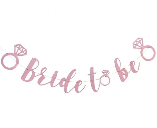 Junggesellinnenabschied Bride To Be pink Papierbanner 3 m