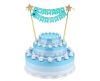 Geburtstag Happy Birthday Hellblaue Tortendeko 25 cm