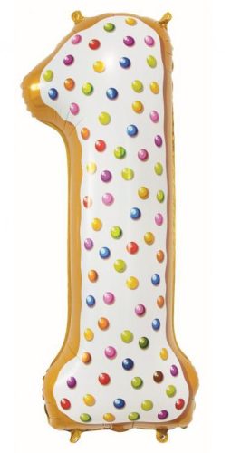 Nummer Cookie Keksmuster 1 Zahl Folienballon 78 cm