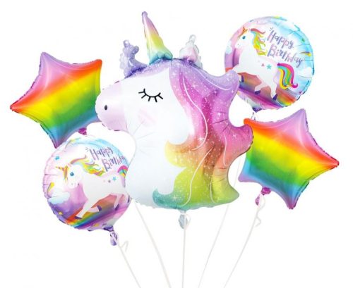 Einhorn Rainbow 5-teilige Folienballon-Set