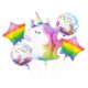 Einhorn Rainbow 5-teilige Folienballon-Set