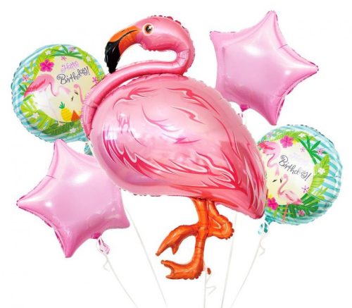 Tiere Pink Flamingo Folienballon Set mit 5 Stück