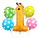 Tiere Dots Giraffen Folienballon 5-teiliges Set