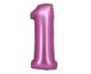 Nummer Satin Pink Rosa Zahl 1 Folienballon 76 cm