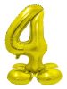 Nummer Gold Goldene Zahl 4 Folienballon mit Basis 72 cm