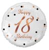 Geburtstag B&C White Happy Birthday 18 Folienballon 36 cm