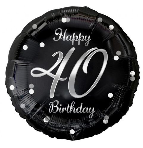 Geburtstag B&C Silver Happy Birthday 40 Folienballon 36 cm