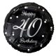 Geburtstag B&C Silver Happy Birthday 40 Folienballon 36 cm