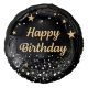 Geburtstag Black Happy Birthday Folienballon 36 cm