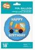 Fahrzeug Concrete Mixer Betonmischer Happy Birthday Folienballon 36 cm