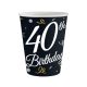 Geburtstag B&C Happy Birthday 40 Papierbecher 6 Stk 200 ml