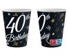 Geburtstag B&C Happy Birthday 40 Papierbecher 6 Stk 200 ml