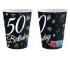 Geburtstag B&C Happy Birthday 50 Papierbecher 6er Set 200 ml