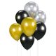 Farbe Gold-Silver-Black Ballon, Set mit 7 Ballons 12 Zoll (30cm)