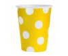 Farbe Yellow Polka Dots Gelber Papierbecher 6 Stk 270 ml