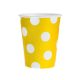 Farbe Yellow Polka Dots Gelber Papierbecher 6 Stk 270 ml